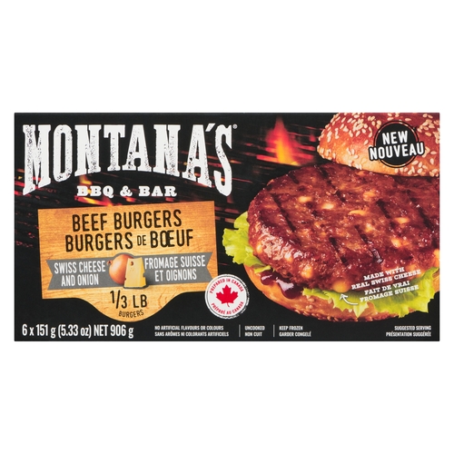 Montana's BBQ & Bar Beef Burgers Swiss Cheese and Onion