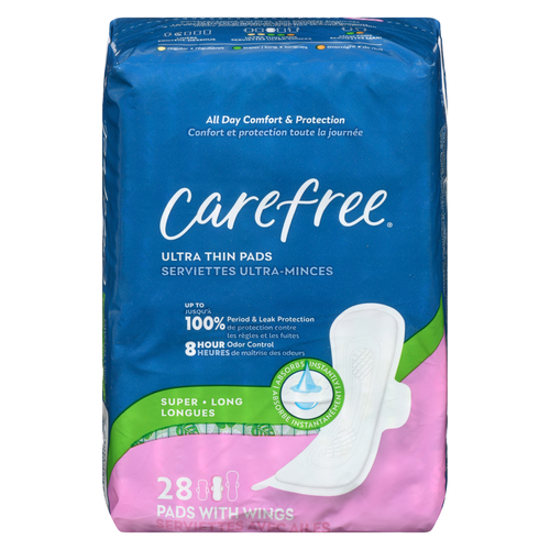Carefree Ultra Thin Pads Super Long with Wings