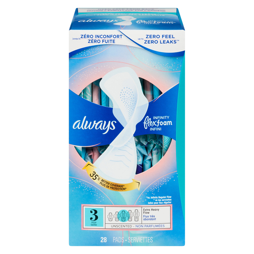 Always Always Infinity Sanitary Pads Extra Heavy Flow Unscented