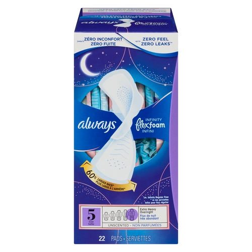 Buy Always Infinity Pads Extra Heavy Overnights Unscented 22 Count