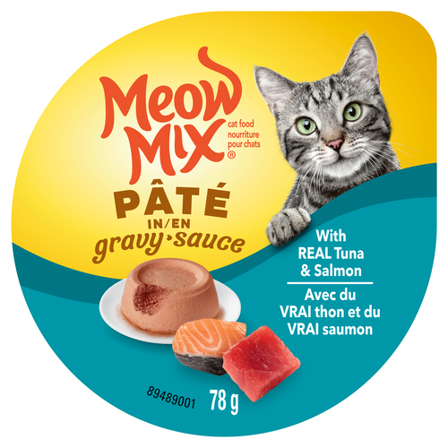 Meow Mix Wet Cat Food Paté In Gravy With Real Tuna & Salmon