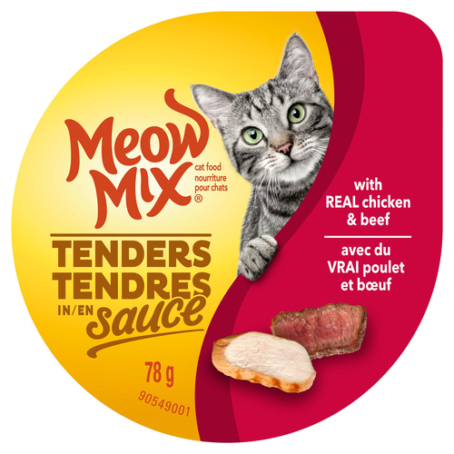 Meow Mix Wet Cat Food Tenders In Sauce With Real Chicken & Beef