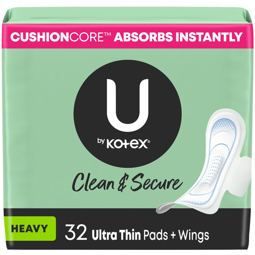 U by Kotex Clean & Secure Ultra Thin Pads with Wings