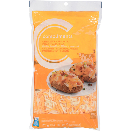 Achetez Compliments Fromage râpé Cheddar Pizza Mozzarella 620 g | IGA