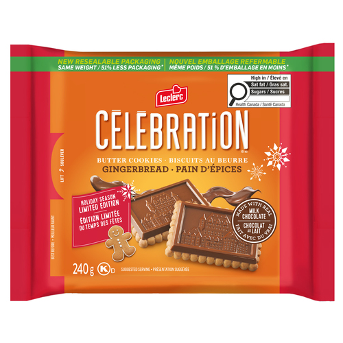 Leclerc Celebration Cookies Milk Chocolate Top Gingerbread