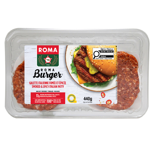 Buy Roma Burger Patty Smoked & Spicy Italian 440 g | IGA