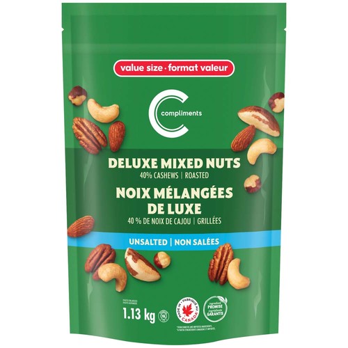 Compliments Unsalted Deluxe Mixed Nuts