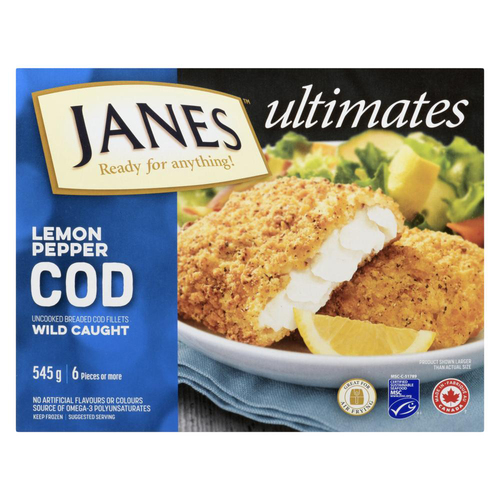 Janes Frozen Cod Uncooked Breaded Lemon Pepper