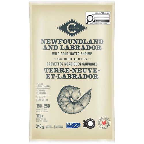 Compliments Frozen Newfoundland And Labrador Wild Cold-Water Shrimp