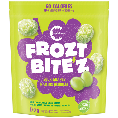 Compliments Frozt Bite'z Frozen Candy-Coated Green Grapes