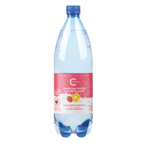 Compliments Sparkling Water Strawberry Hibiscus
