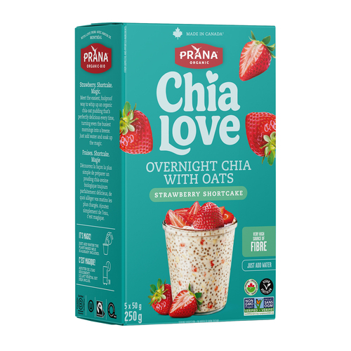 Prana Organic Overnight Chia Strawberry Shortcake 250 g