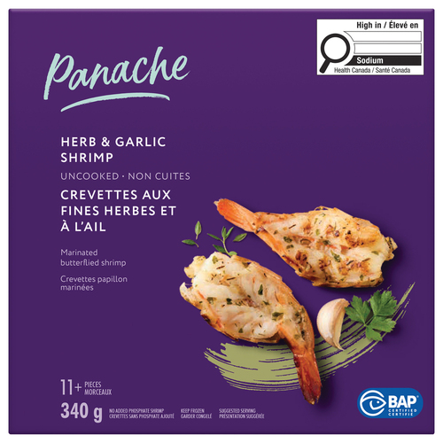 Panache Frozen Shrimp Uncooked Herb & Garlic