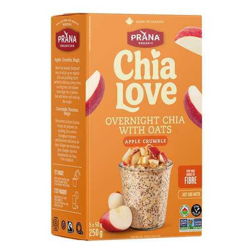 Prana Organic Overnight Chia With Oats Apple Crumble 250 g