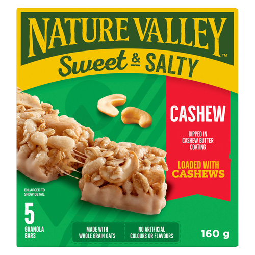 Nature Valley Sweet & Salty Granola Bars Chewy Cashew 5 Pack 160 g