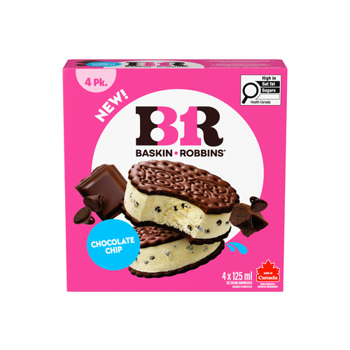 Buy Baskin Robbins Ice Cream Sandwiches Chocolate Chip 4 x 125 ml