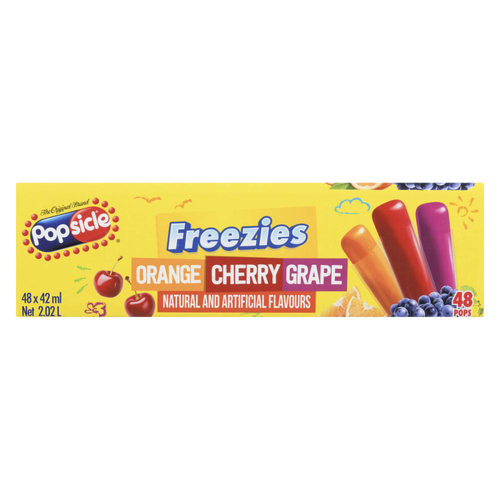 Buy Popsicle Freezies Pops Orange Cherry Grape 48 x 42 ml