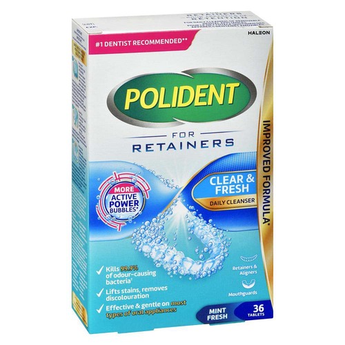 Buy Polident Daily Cleanser For Retainers Mint Fresh Tablets 36