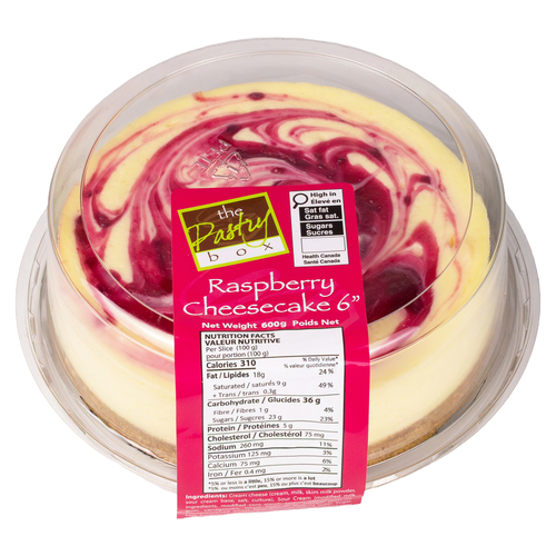 Buy The Pastry Box Frozen Cheesecake 6-Inch Raspberry Swirl 600 g