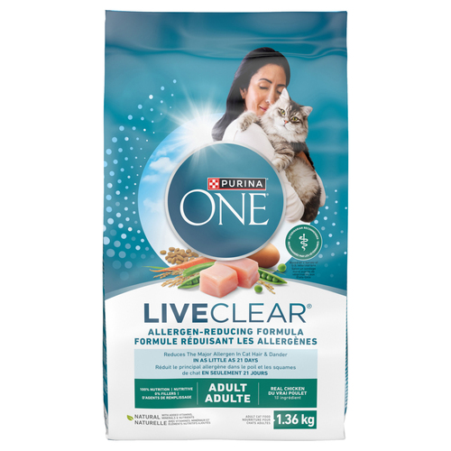 Purina ONE LiveClear Dry Cat Food Allergen-Reducing Formula With Real Chicken