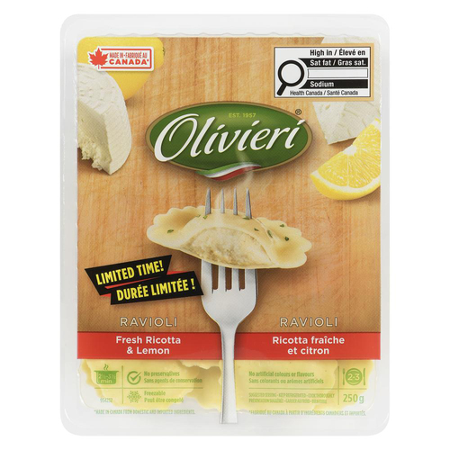 Olivieri Fresh Lemon & Ricotta Ravioli