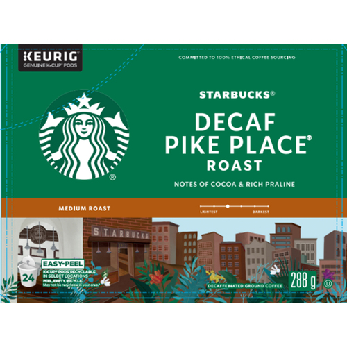 Starbucks Pike Place Roast Decaf coffee pods