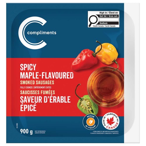 Compliments Ready To Eat Smoked Sausages Spicy Maple