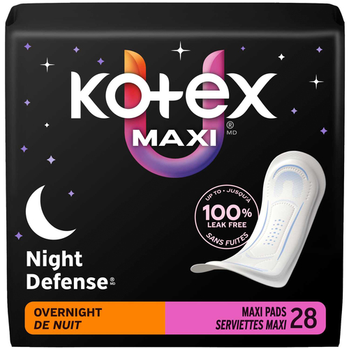 Kotex Night Defense Overnight Maxi Pads