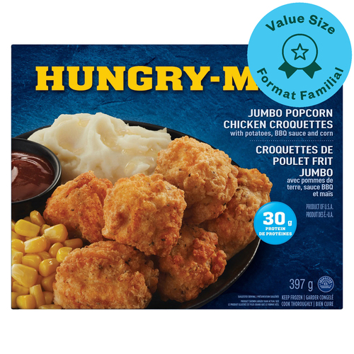 Hungry-Man Frozen Jumbo Popcorn Chicken Croquettes Frozen Dinner