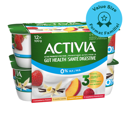 Buy Activia Fat-Free 0% Probiotics Yogurt Vanilla Strawberry Peach