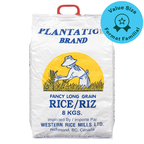 Buy Plantation White Rice Long Grain Value Size 8 kg | FreshCo