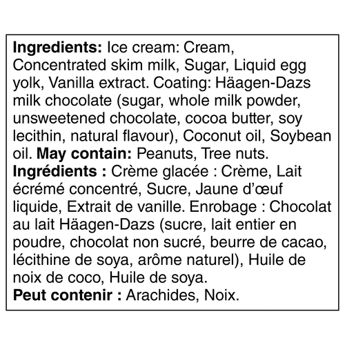 Buy Häagen-Dazs Ice Cream Bars Minis Vanilla Milk 4 x 55 ml
