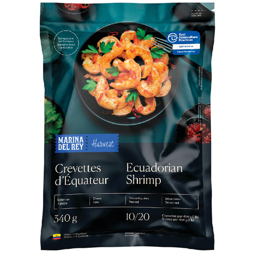 Marina Del Rey Frozen Ecuador Shrimp Raw Peeled