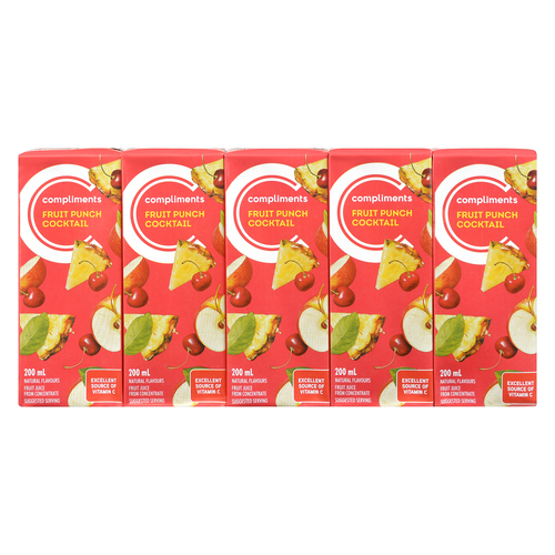 Compliments Juice Cocktail Fruit Punch 10 x 200 ml