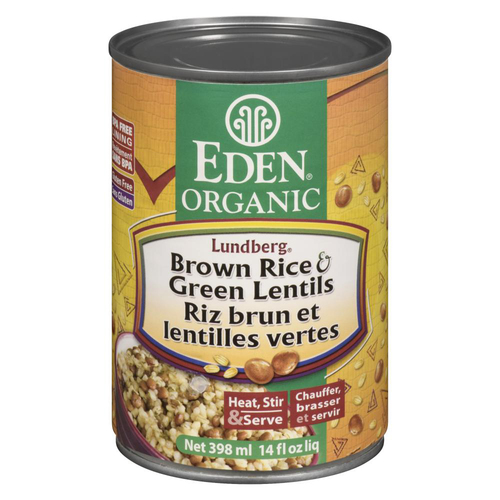 Buy Eden Foods Organic Canned Lundberg Brown Rice Green Lentils 398 ml ...