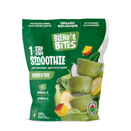 Blender Bites Organic Frozen 1-Step Smoothie Green D-Tox