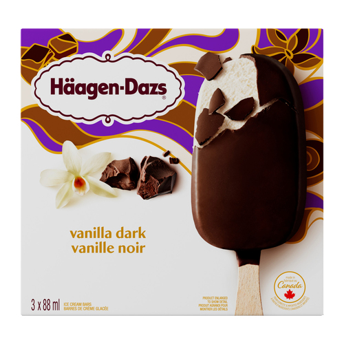 Häagen-Dazs Ice Cream Bars Vanilla Dark Chocolate 3 x 88 ml