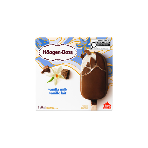 Buy Häagen-Dazs Ice Cream Bars Vanilla Milk 3 x 88 ml | IGA