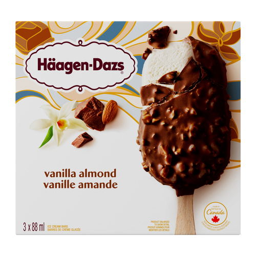 Häagen-Dazs Ice Cream Bars Vanilla & Almond 3 x 88 ml