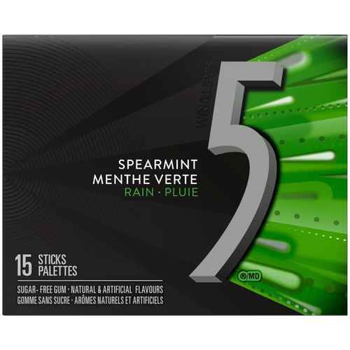 5 Sugar-Free Chewing Gum Spearmint-Rain