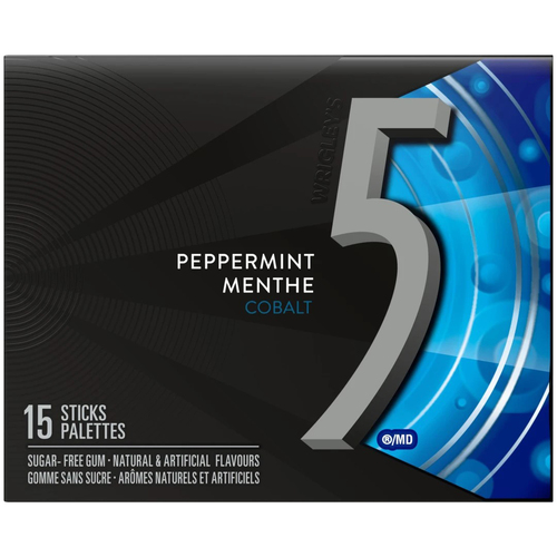 5 Sugar-Free Chewing Gum Peppermint-Cobalt
