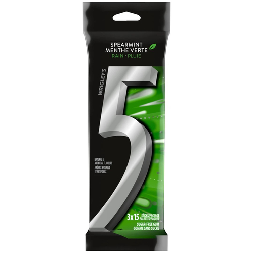5 Gum Spearmint-Rain Sugar Free Chewing Gum