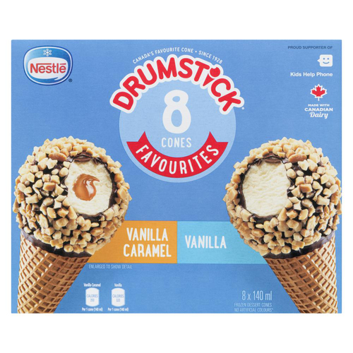 Drumstick Vanilla and Vanilla Caramel Cones