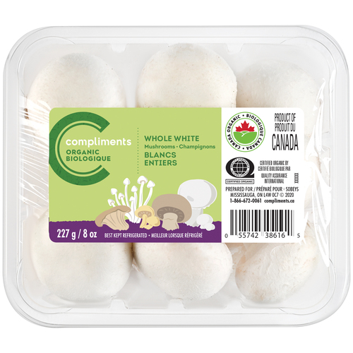 Compliments Organic Sliced White Mushrooms
