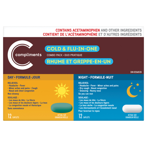 Compliments Cold And Flu In One Combo 24 Count