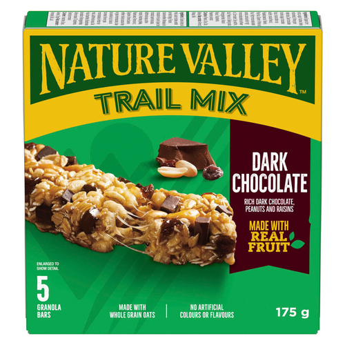 Nature Valley Chewy Trail Mix Granola Bars Dark Chocolate 5 Count 175 g