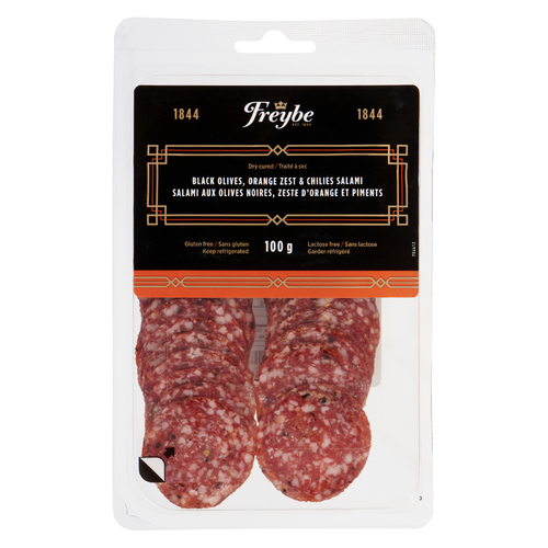 Freybe Gourmet Salami Black Olive Orange Zest And Chilies