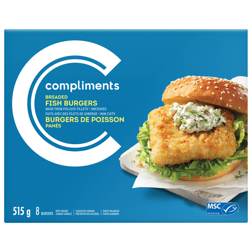Compliments Frozen Breaded Fish Burger