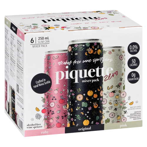 Buy Piquette Zero Alcohol-Free Wine Spritzer Mixer Pack 6 x 250 ml