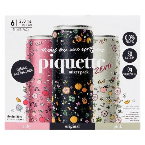 Buy Piquette Zero Alcohol-Free Wine Spritzer Mixer Pack 6 x 250 ml